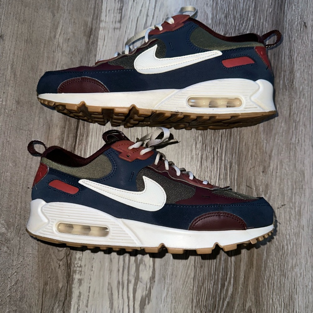 Nike Air Max 90 Futura Medium Olive Navy Lace-Up Mesh Sneakers DM9922-200